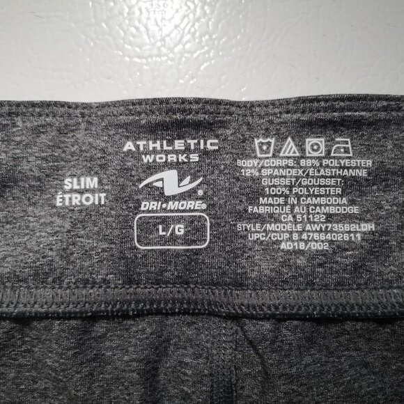 2 Pair of Athletic Works Dri More Slim Ladies Size Large Black / Grey Pants - Picture 4 of 12